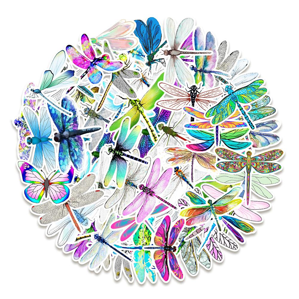 50 Dragonfly Graffiti Stickers Computer Mobile Phone Water Cup Travel Box Waterproof Stickers