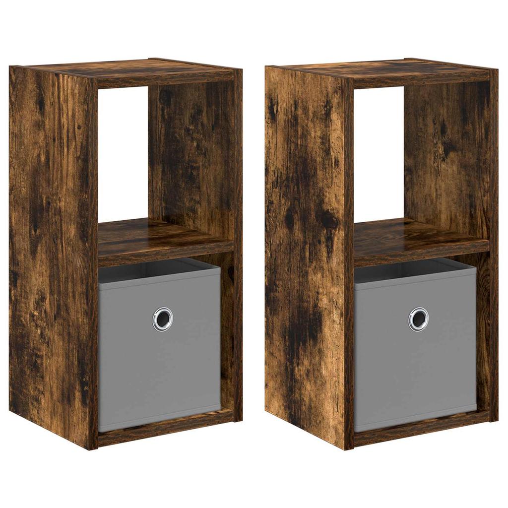 Nightstand 2 pcs Smoked Oak 25.5 x 22 x 49.5 cm