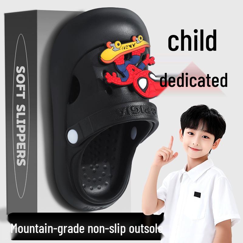 Dětské dřeváky léto 2024: Protiskluzové dvoucestné sandály s tlustou podrážkou pro chlapce - Venkovní oblečení
