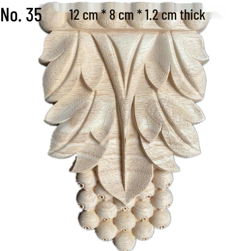 Europäische Massivholz-Schnitzerei-Applikation: Dekorative Blumen Schleife für Wände & Möbel