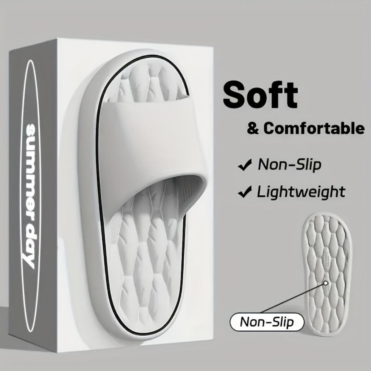 

Нековзні EVA тапочки - Амортизоване домашнє взуття для приміщень з масажними підошвами, Доступні у 5 кольорах, Підходять для ванних кімнат, віталень та повсякденного носіння 44-45 сірий