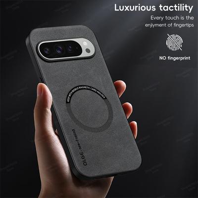 Pro Magsafe Magnetické Kožené Pouzdro Pro Google Pixel 9 Pro XL 9A 8A 7A Nárazuvzdorný Kryt Pro Google Pixel 8 7 Pro Příslušenství k Telefonu