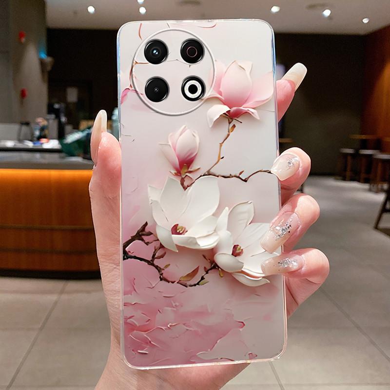 Jelly Case For Tecno Spark 30 Pro KL7 Fundas Flower Butterfly Bow Phone Case Spark 30pro 4G Soft Silicone Transparent TPU Cover