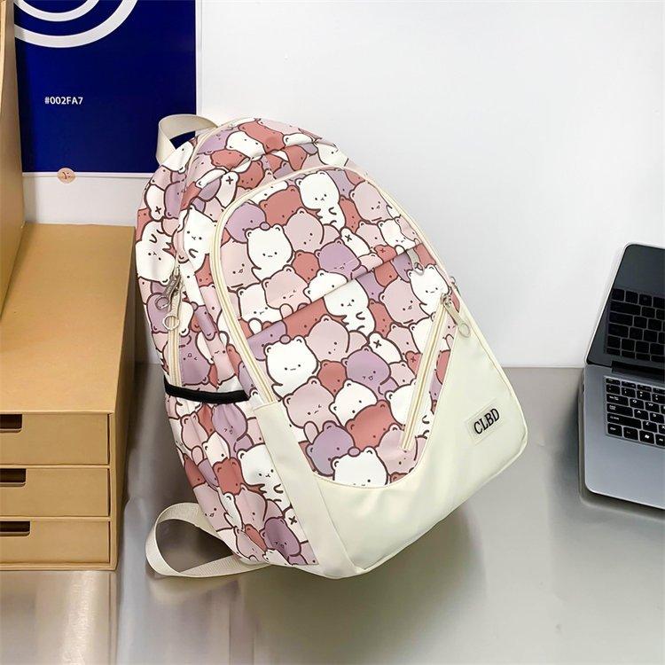 Graffiti Print Small Fresh Backpack Trend Simple Fashion High School Student Large Capacity Schoolbag College Student Couple