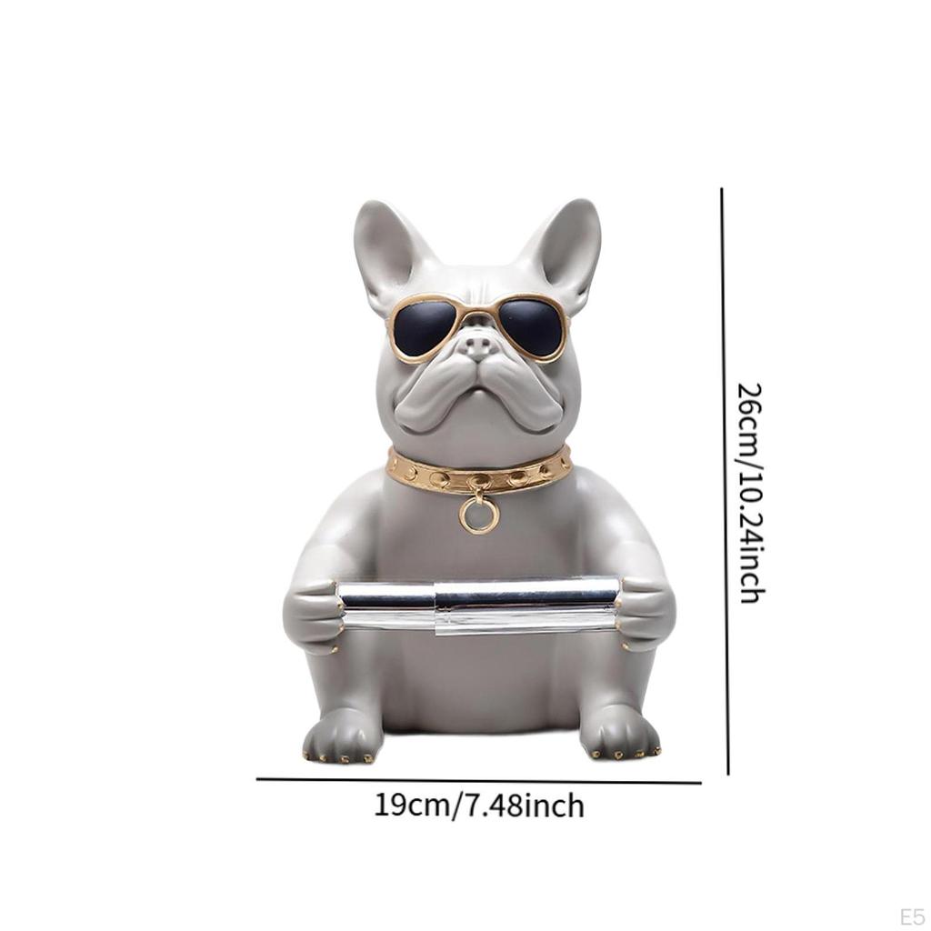Dog Sculpture Toilet Paper Holder Resin Decoration Desktop Ornament Tissue Roll Dispenser for