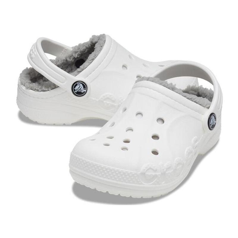 Crocs Versatile and Comfortable Anti-Kick Shock Absorbing Children's Sandals White Grey Children's Model