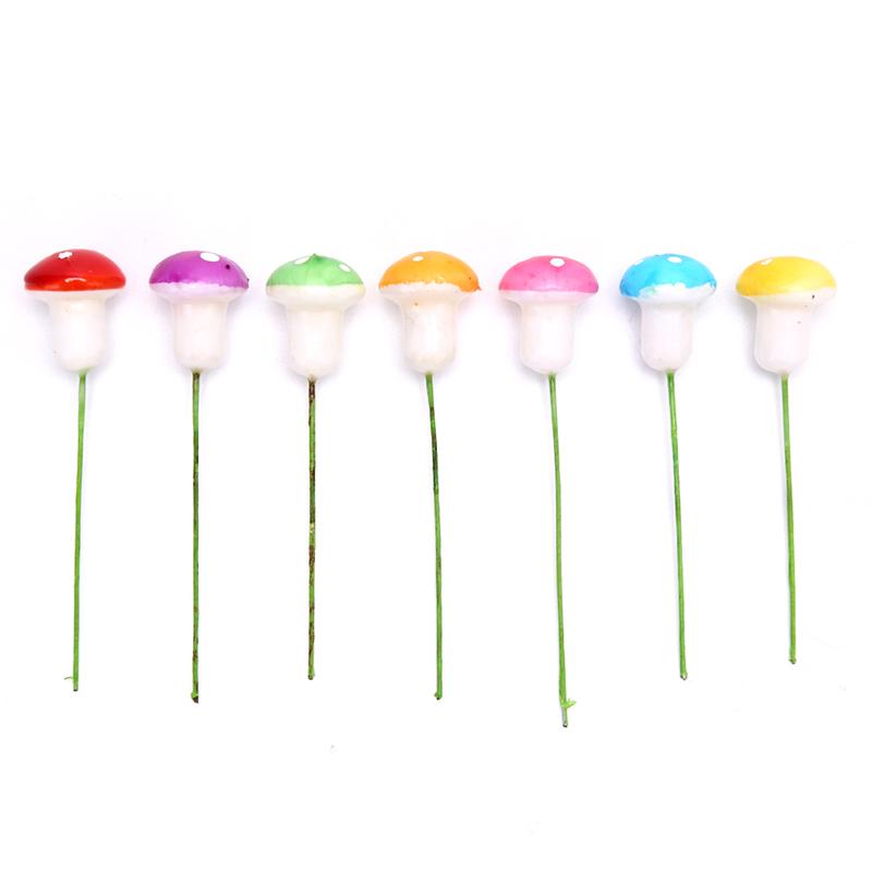 100pcs Colorful Artificial Mushroom model Plant action Figure Miniature