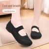 Breathable Slip-on Low Heel Flat Shoes for Middle-aged Women