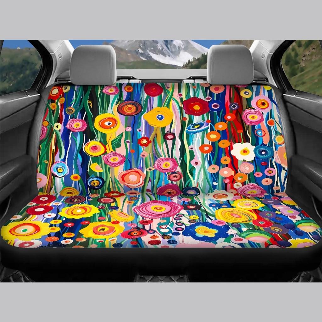 Universal Waterproof Auto Seat Covers Digital Abstract Print Airbag Compatible Front Rear Seat Covers Non-Slip Durable Interior Protectors