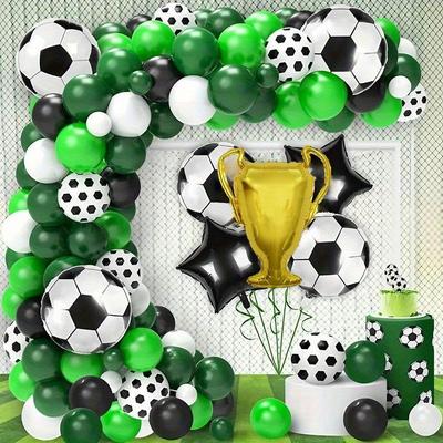 115 Pcs Soccer Balloon Arch Set Green Soccer Balloon Set for Celebration Party Birthday Party Decoration Tent Decoration