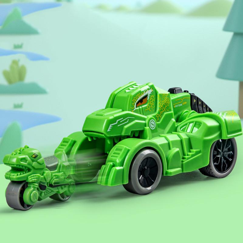 New Dinosaur Tank Inertia Glide Ejection Car Simulation Shape Boy Girl Parent-child Interactive Educational Toy White