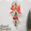 Yousheng Christmas Bell Plastic Jingle Bells Xmas Tree Hanging Ornament with Bow And Artificial Pine Needles for Weddings Parties Holiday Decor