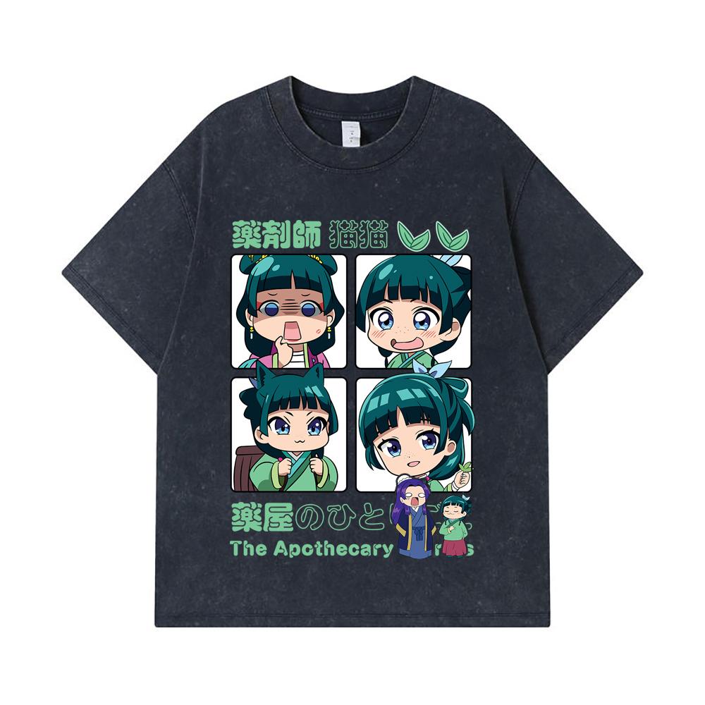 275 GSM Washed T-shirts 100% Cotton Apothecary Diaries V3 Print Unisex Heavy Cotton T Shirt
