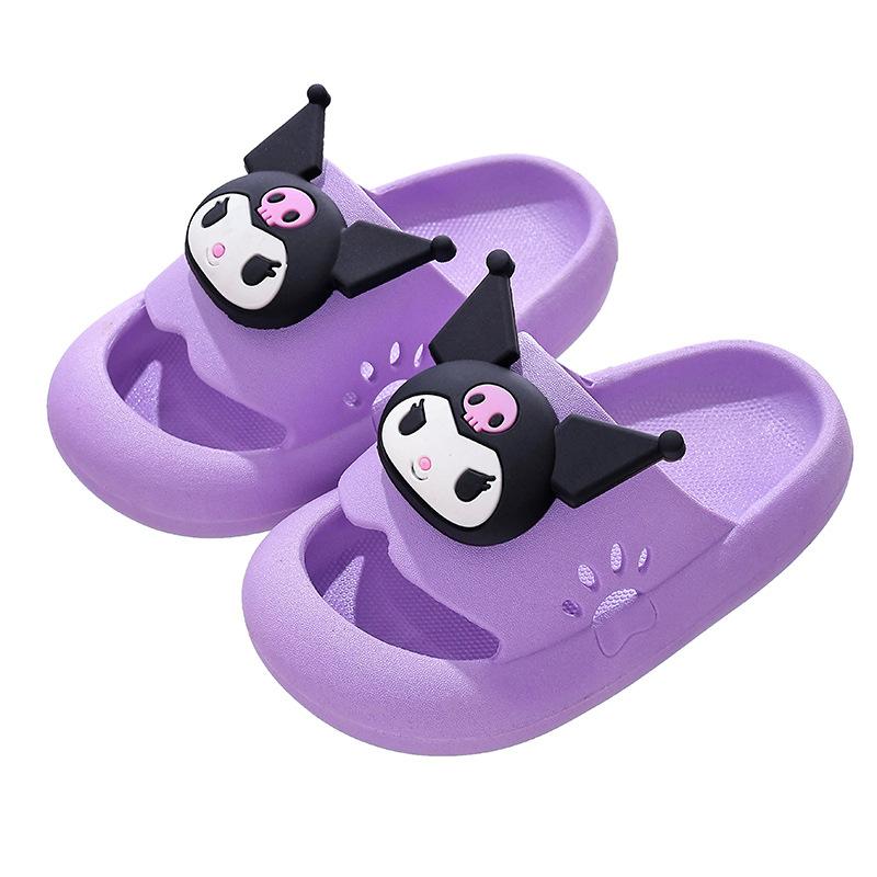 Summer Cute Kuromi Girls Kids Slippers Hello Kitty Sanrios Anime Parent-Child Kawaii Cinnamoroll Home Cartoon Non-Slip Shoes