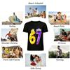 Cute Number 67 Cake Print Casual Short Sleeve Top For Kids Adults Pure Cotton T-shirt