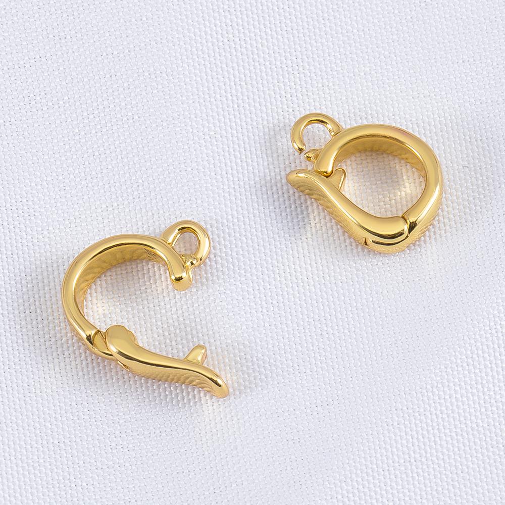 

18K Gold Plated Bails Pendants Copper Charms Clasps Connector Jewelry Making Supplies Hinged Necklace Enhancer Jewelry Findings 2pcs 7.3x10.5mm