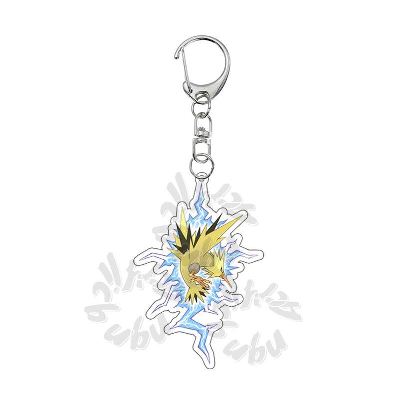 Cartoon MEW  Eevee POCKET Acrylic Keychain Students Anime Kawaii Key Ring Backpack Jewelry Charm Ornament Gifts for Friends Toy