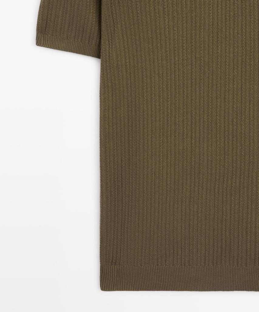 Masimodutti 100% Cotton Textured Knit Jersey Polo