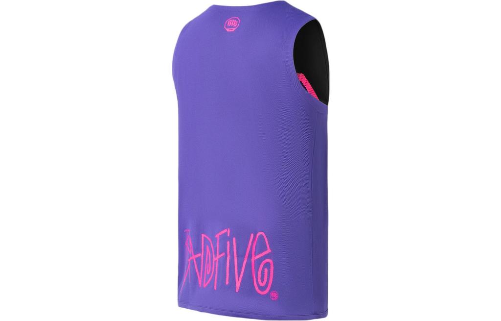Li Ning Badfive Basketball Jersey Men's Fluorescent Blue Purple Black AAYR371-7