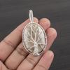 Natural Fossil Coral Gemstone 925 Sterling Silver Jewelry Designer Pendant 1.72" AJP-1559