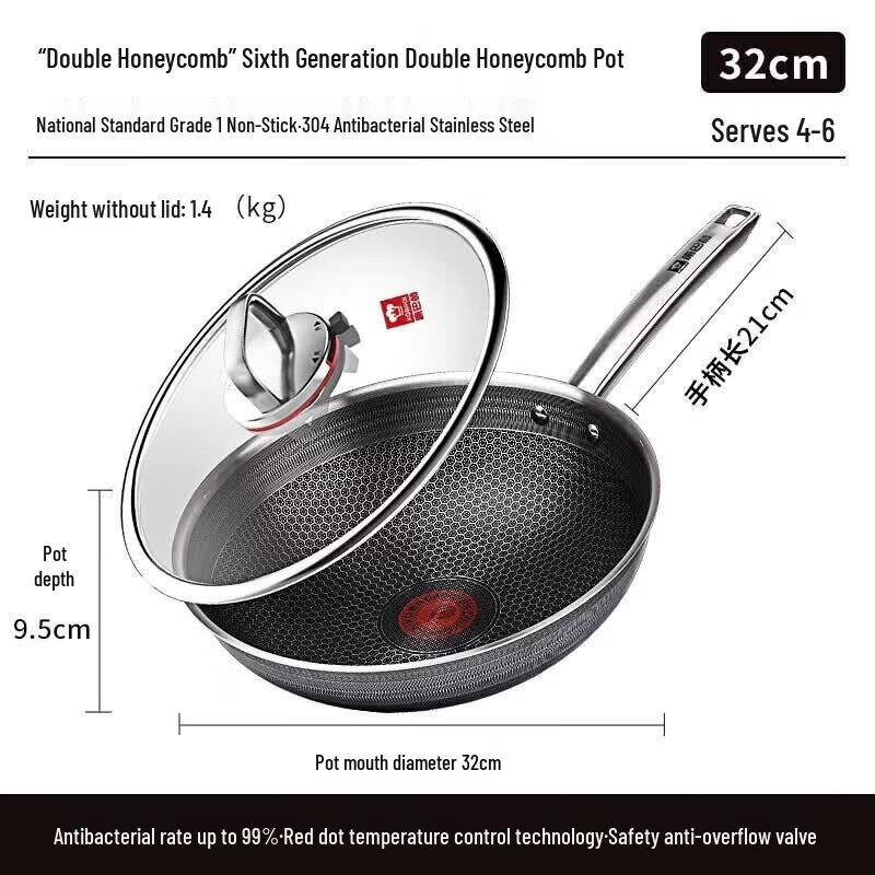 KOBACH Sixth Gen Non-Stick Double Honeycomb Wok