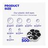 760 Pieces Stuffed Animal Eyes Black Eyes Animal Doll Toy Eye Eyes Teddy Bear Doll Making Plastic Adhesive Type Handicraft Parts DIY 3mm 4mm 5mm 6mm