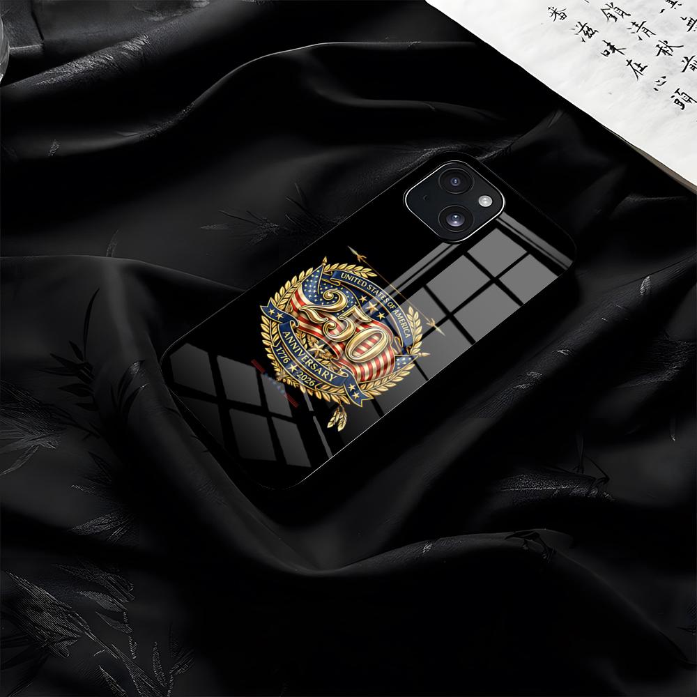 

USA 250th Anniversary Phone Case For IPhone 17 Pro Max 16 15 14 Pro Max 13 11 Plus Glass Cover iPhone 12 Pro Max