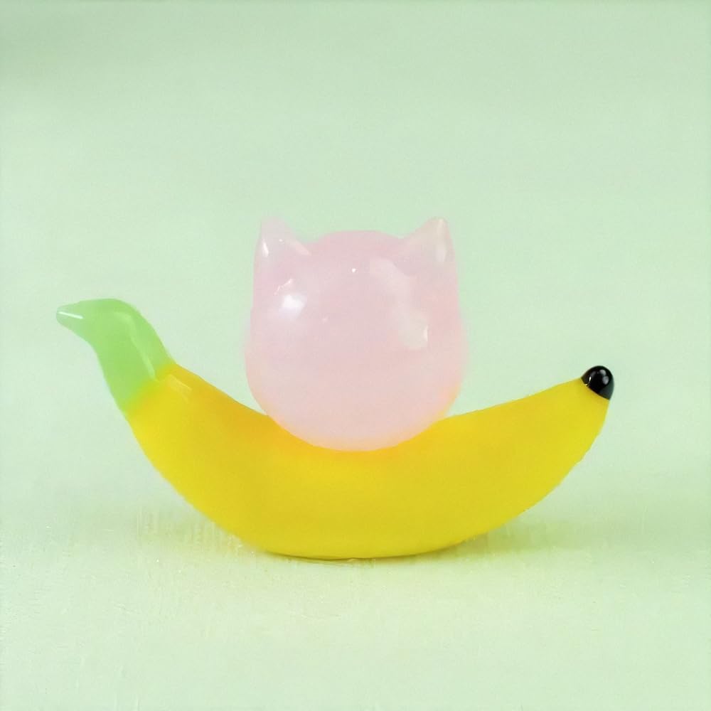 Four Cart Cute Handmade Glass Banana Pig