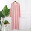 Autumn Night Dress Women Loose Large Nightgown Solid Color Sleepshirts Long-Sleeves Nightie Nightdress Modal Sleepwear