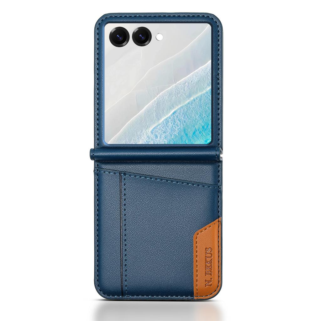Applicable to Samsung Z Flip7/8 mobile phone case Flip3/4/5/6 splicing clamshell leather case card insert wallet case
