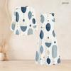 Women Plus Size Abstract Printed Two Piece Dress Set Three Quarter Sleeve Cardigan Sleeveless Long Dress
