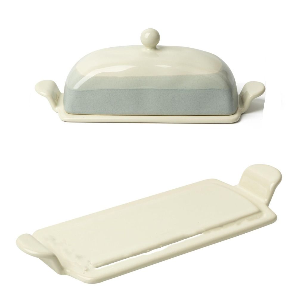 Tableware Ceramic Butter Dish Household with Lid Butter Box Reusable Storage Tray Living Room