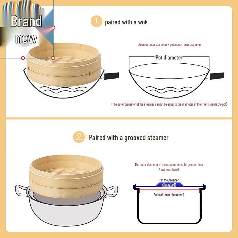 Bamboo Steamer Basket Set