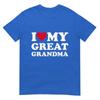 I Love My Great Grandma Heart Family Grandma Tshirt