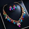 2026 European and American Luxury Earrings Necklace Two-piece Set Full of Diamonds Fashion Set Chain Bridal Dress Wedding Banquet Accessories Women