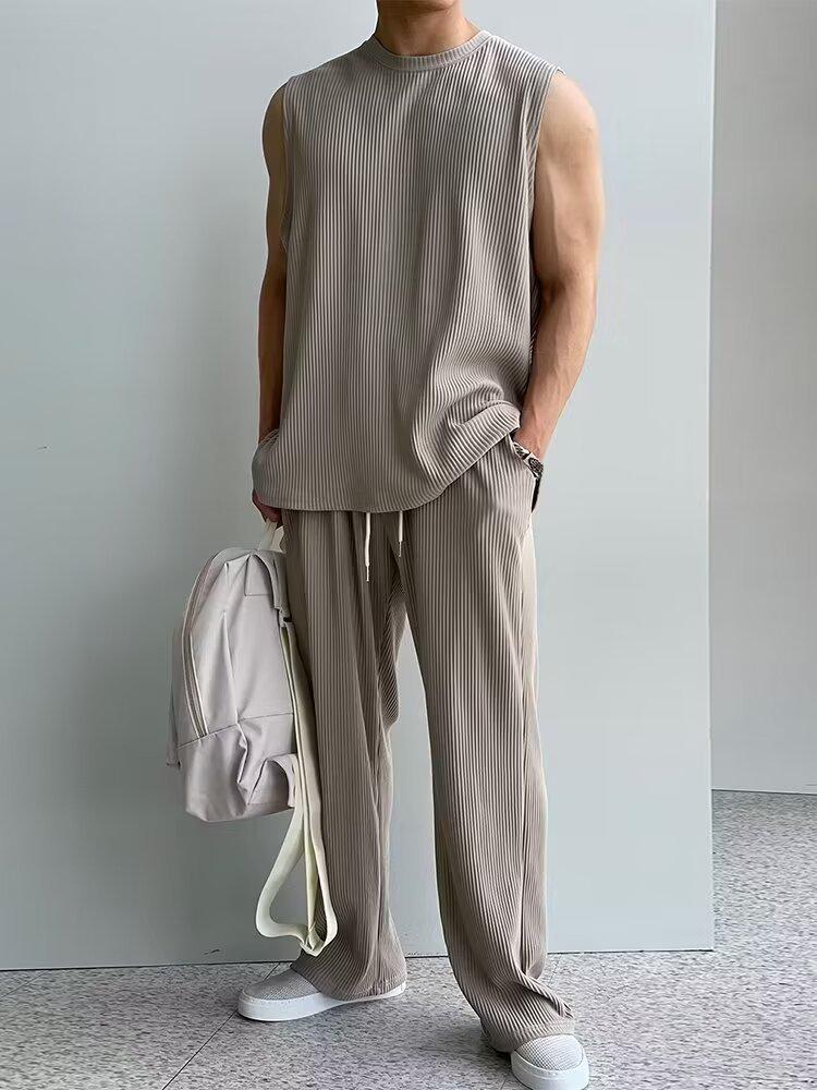 Men's Casual Summer Sports Suit - Korean Style Trendy Two-Piece