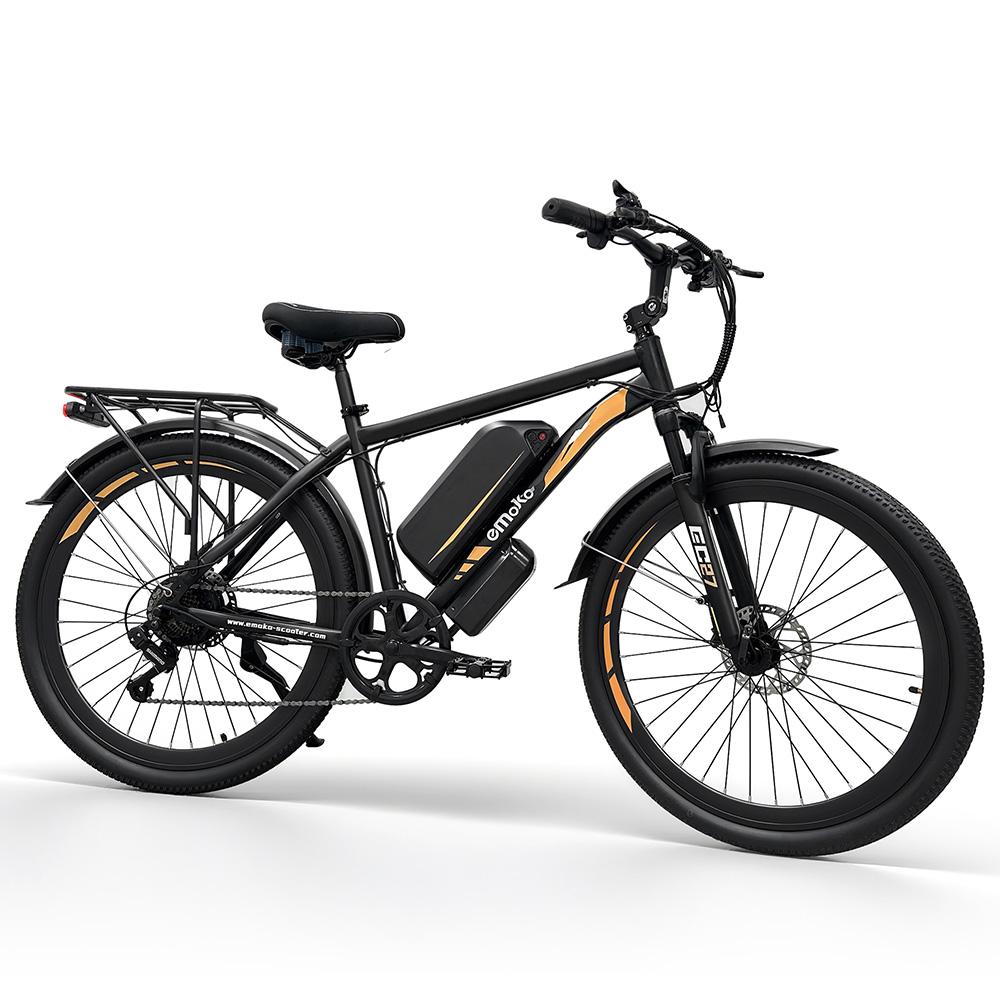 Elektrofahrrad EMOKO EC27 27" 500W Motor City Ebike Höchstgeschwindigkeit 45km/h 48V 25Ah Maximale Reichweite 100km Zuladung 120kg Schwarz