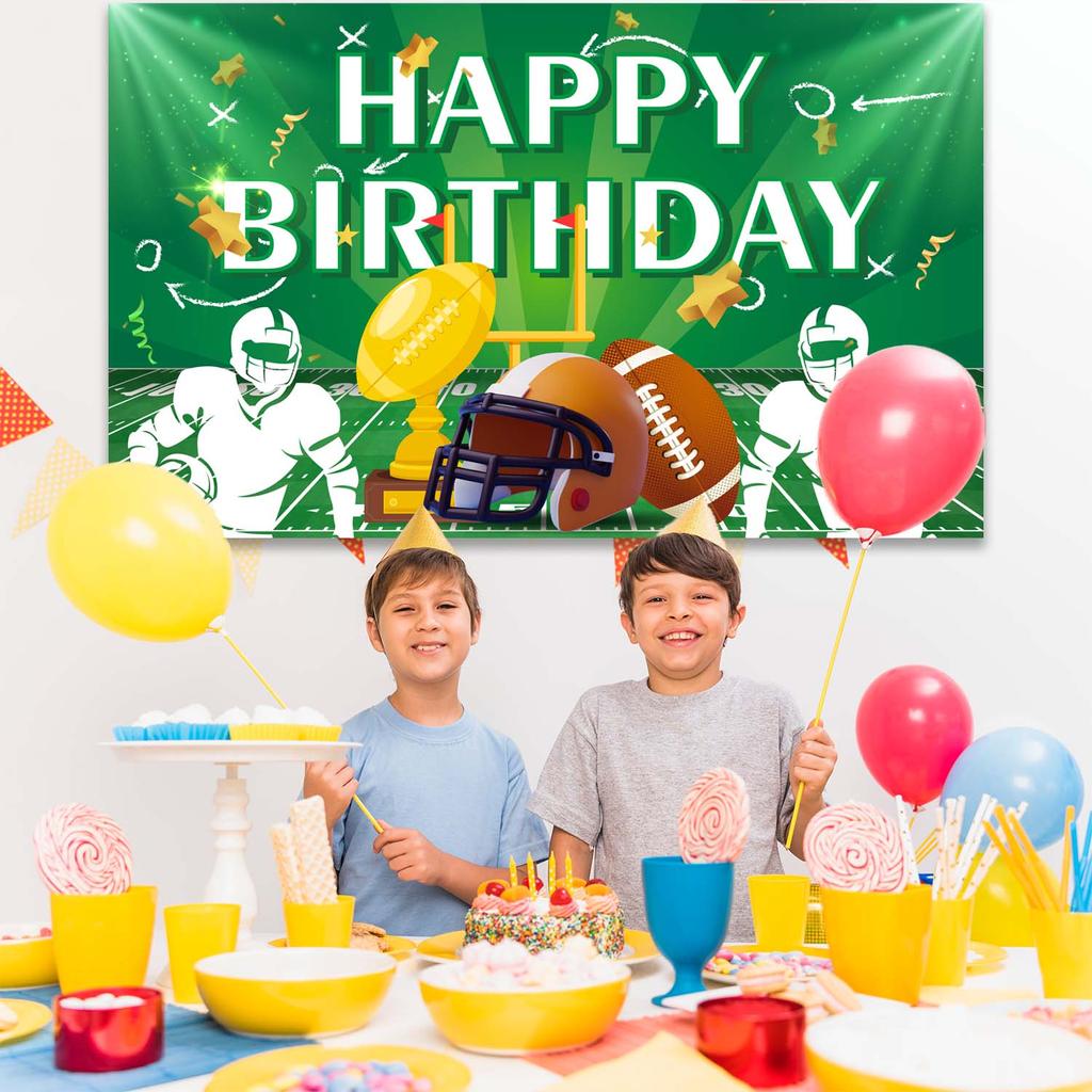 Football Birthday Party Decoration,Football Party Backdrop,71x43''Football Party Background,Happy Birthday FootballBackdrop&Football Birthday Backdrop