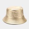 Retro leather double-sided bucket hat men's and women's outdoor versatile sun hat four seasons can wear basin hat