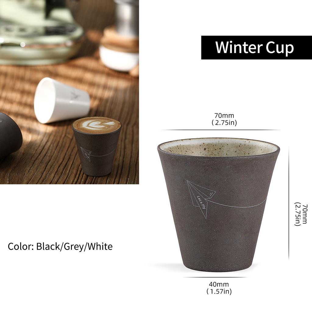 MHW-3BOMBER 120ml Seramik Kahve Fincanları Seti Zarif Espresso Şarap Kupaları Bulaşık Makinesi ve Mikrodalga Fırın Güvenli Ev Barista