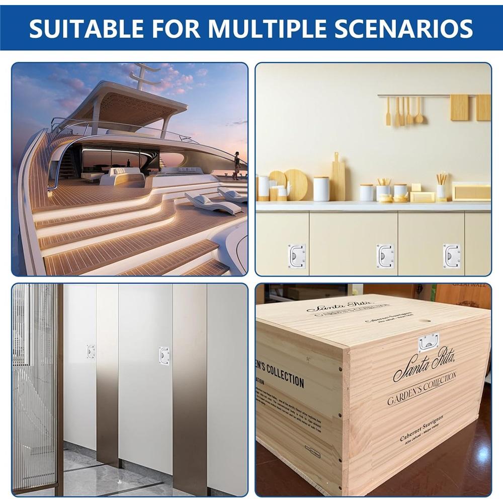 316 Stainless Steel Flush-Mount Handles – 75x58x9mm Marine Deck Hatch Pulls – 1/2/4 Pack – Mirror Polished For Toolboxes, Furniture, Floors