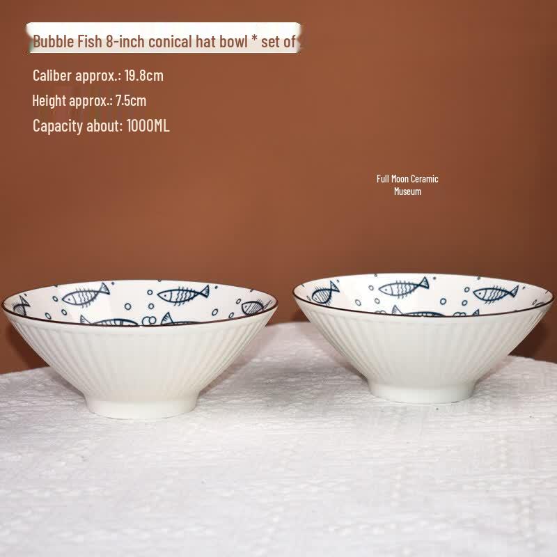 Nordic Style Ceramic 8-inch Soup Bowl Set
