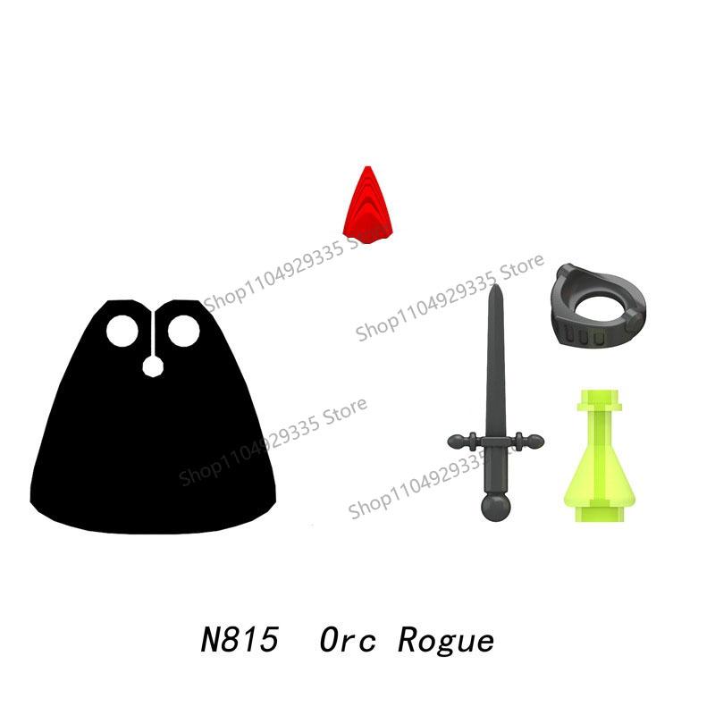 N813A N814 MOC Medieval Orcs Building Blocks Game Series Mini Action Figures Orc Warrior Mage Armored Wolf Mount Kids Model Toys