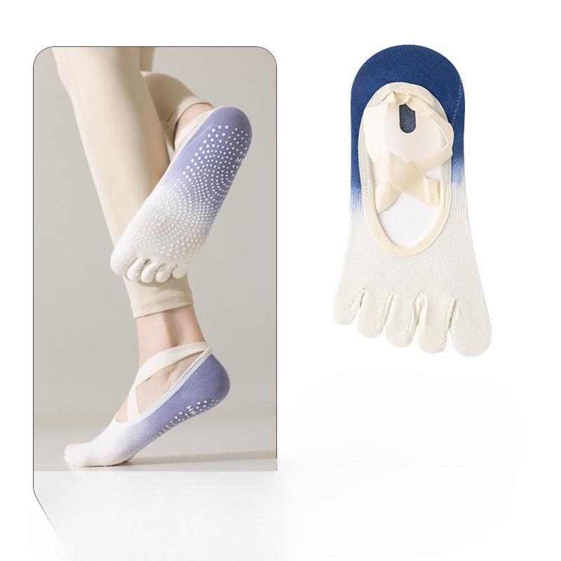 Yoga Socks for Women, Professional Anti-slip Gradient Lacing, Beginner's Pilates Five-finger Socks, Spring and Summer Sports Socks
