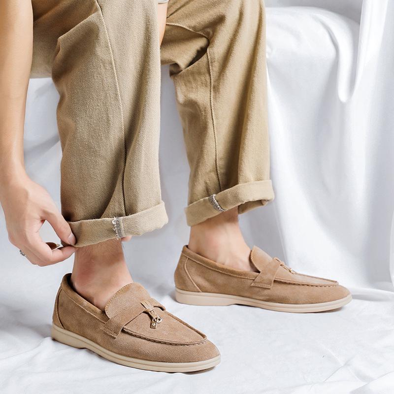 Autumn 2025 New Doudou Shoes Men's One-pedal Shallow Mouth Flat-soled Single Shoes Anti-velvet Versatile Lazy Shoes 8263-R