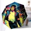 1pc Michael Jackson Dance Icon Automatic Folding Umbrella, Portable Collapsible Design, Casual Outdoor Accessory L1127120