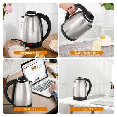 304 Edelstahl Wasserkocher Tragbar 2L Kaffeekanne Elektrischer Wasserkocher Teekanne 1500W Automatische Abschaltung Wasserkocher Zuhause