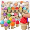 1/4/8PCS Ice Cream Keyboard Clicker Keychain Fidget Toys Funny Rainbow Push Stress Relief Sensory Toys for Kids Adult Gifts