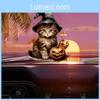 Acrylic Flat Surface Pendant With Cat Witch Hat And Pumpkin Design For Festive Vehicle Styling
