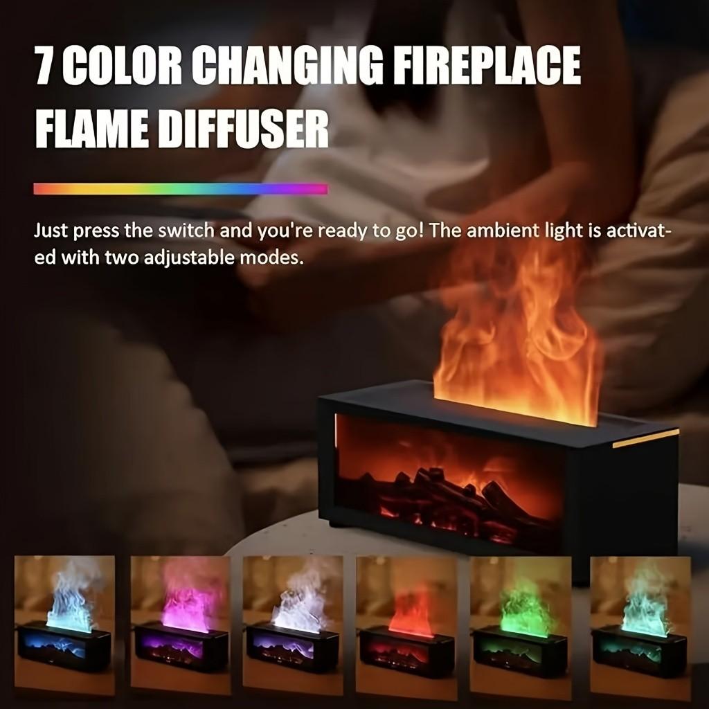 Simulazione 3D Fiamma Camino Umidificatore d'Aria Silenzioso Macchina per Aromaterapia ad Aria Diffusore di Fragranze ad Olio Essenziale Intelligente